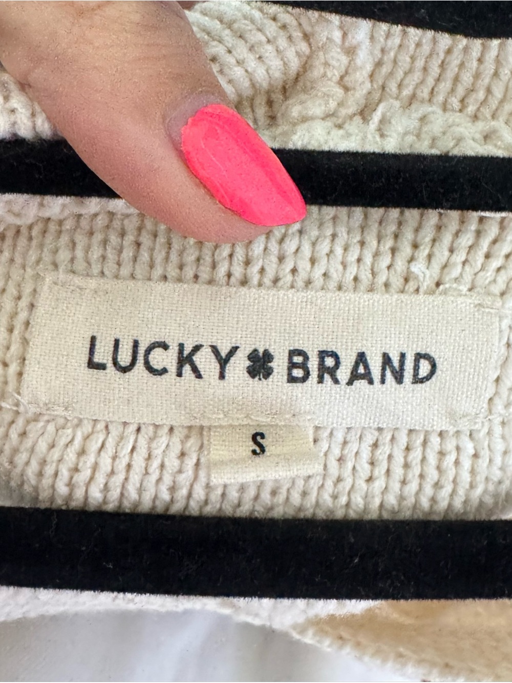 Lucky Brand Cream Hooded Knit Sweater - Picture 4 of 6
